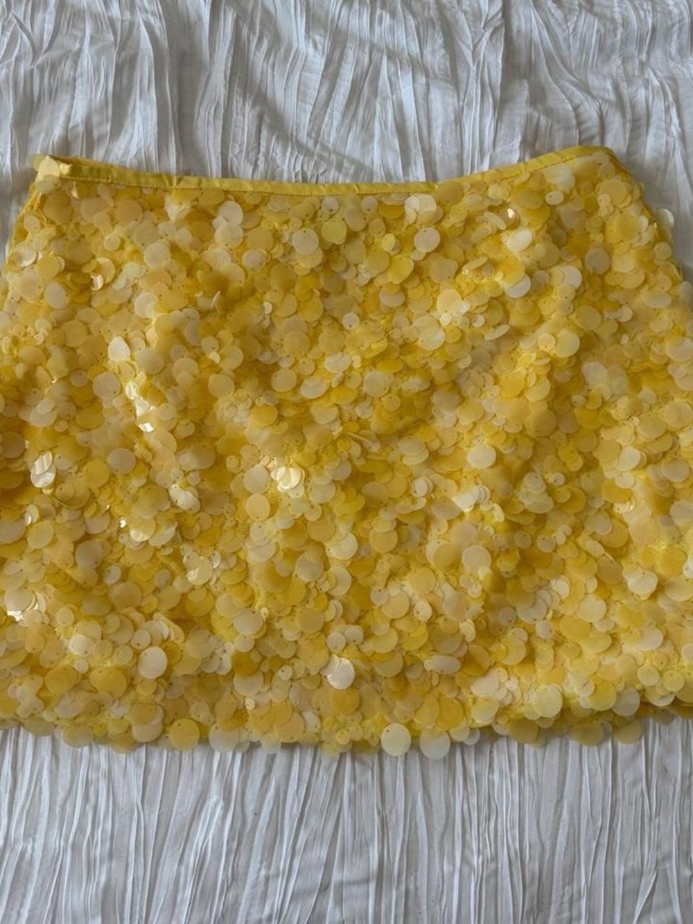 Zara Yellow Sequin Mini Skirt